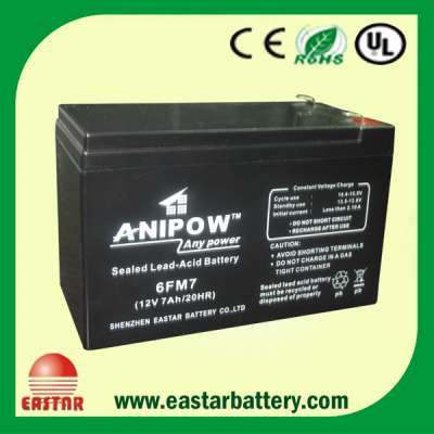 Lead Acid Battery 12V 7ah with CE UL ISO9001 ISO14001 Certificated