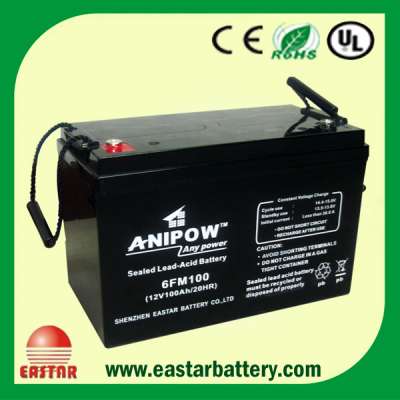 Valve Regulated Lead Acid Battery for Solar Power System (12V100AH)